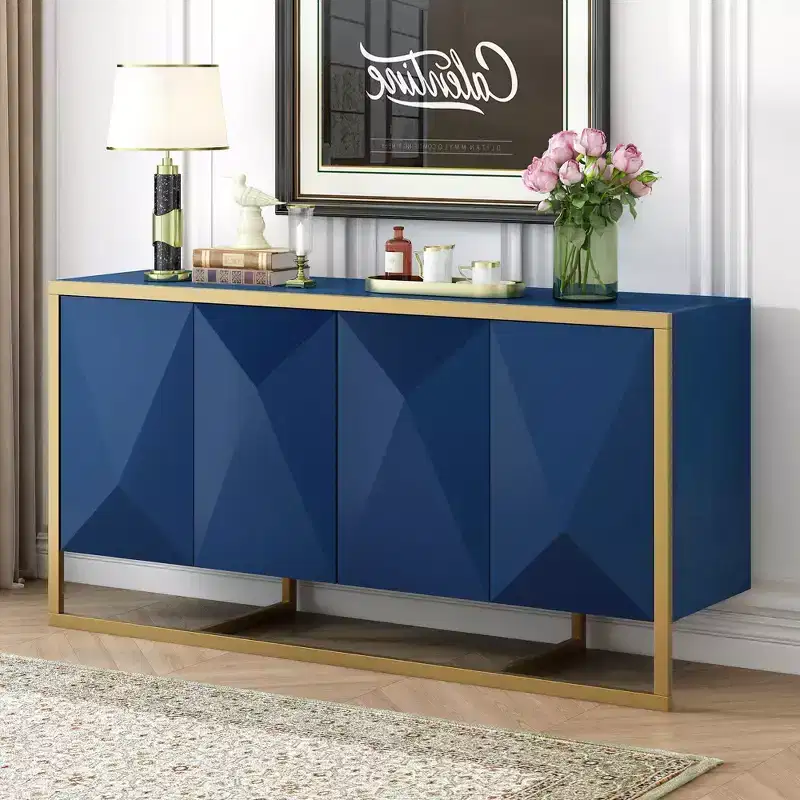 Modern Sideboard Buffet with Soft-Close Doors & Metal Legs, Console Table for Kitchen Living Room Study