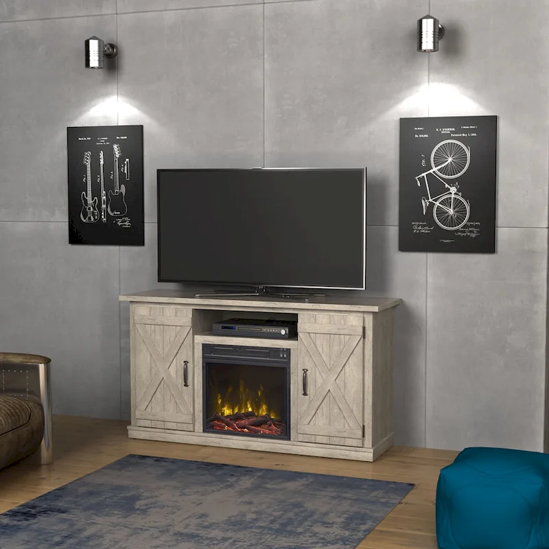 Cottonwood Fireplace TV Stand for TVs up to 55, Ashland Pine - 47.5 inches in width