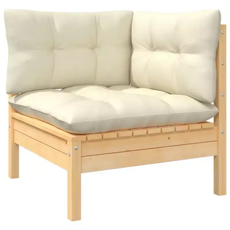 vidaXL Modular Patio Lounge Set with Cushions and Solid Pinewood