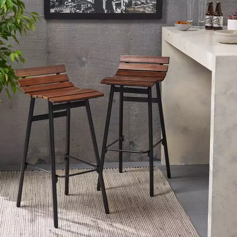 Set of 2 Pepperwood Wooden Barstool - Christopher Knight Home