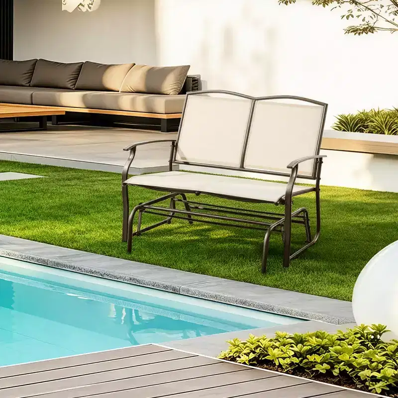 Yaheetech Patio Swing Glider Bench with Steel Frame