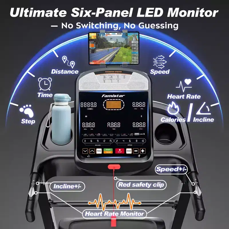 Foldable Treadmill with 20-Level Auto Incline, 12 MPH Speed, APP Control, 400 LBS Capacity, Soft-Drop Design