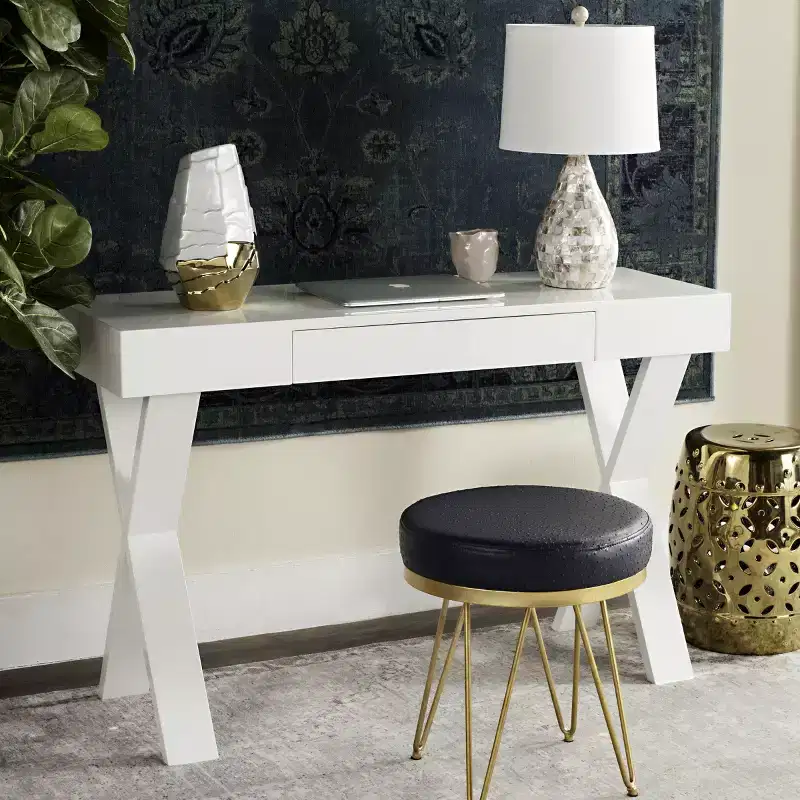 Harris Desk - FOX4238 - White - Safavieh Couture