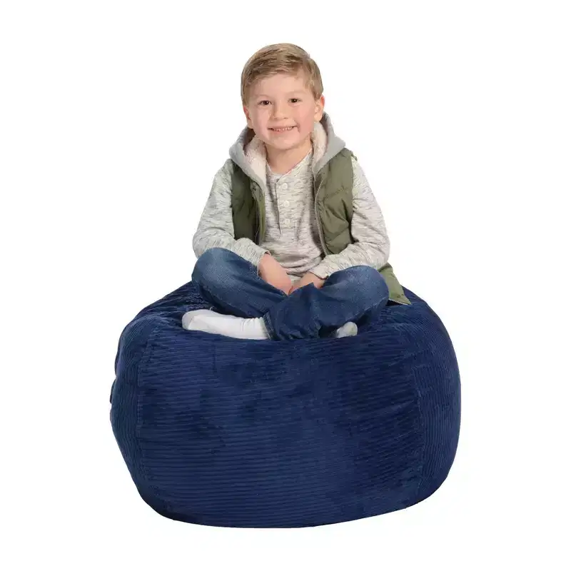 Creative QT Stuff 'n Sit Large 33'' Bean Bag Storage Cover for Stuffed Animals & Toys - Royal Blue Corduroy