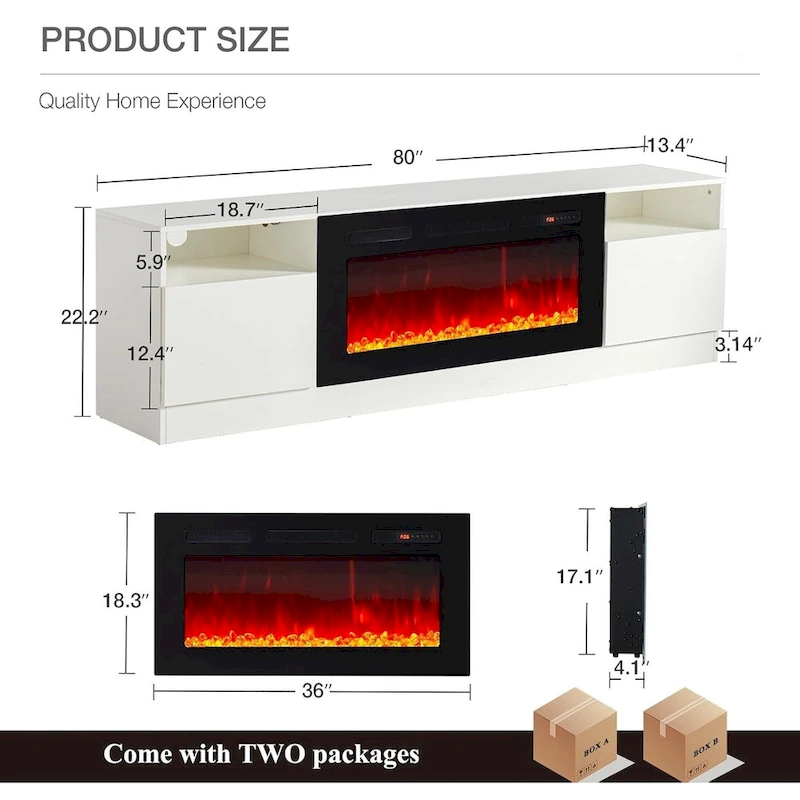 79 Fireplace TV Stand with 36 Electric Fireplace
