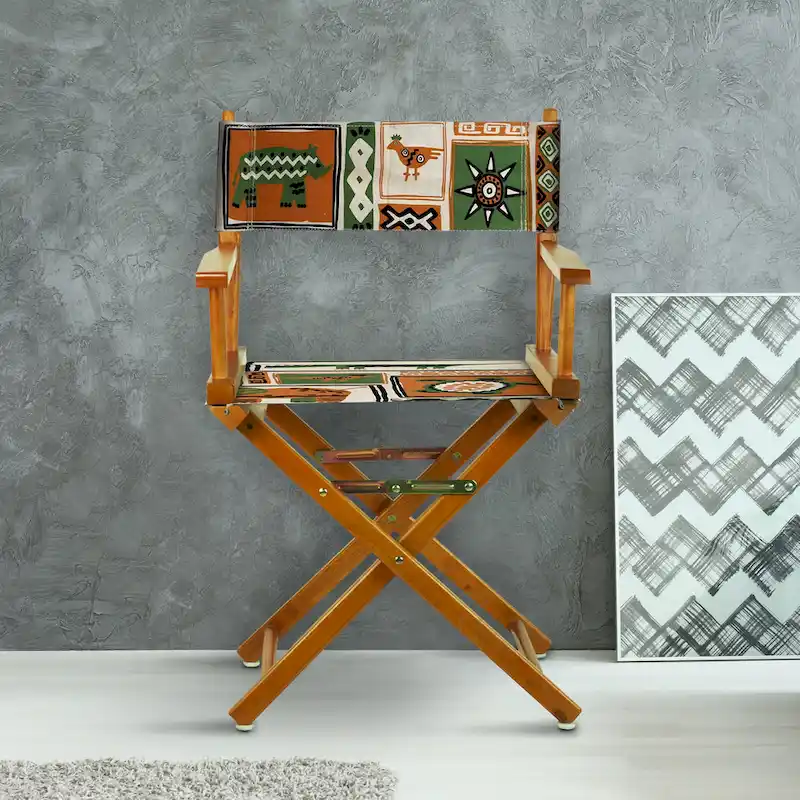 18 Director's Chair Honey Oak Frame-Congo BongoNatural - 21.75W x 17D x 33.75H