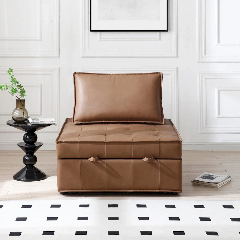 Convertible Ottoman Sofa Bed with Removable Backrest