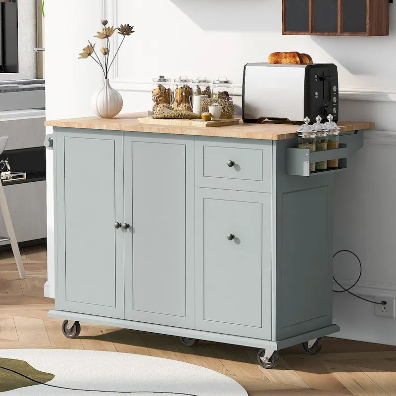 54 Kitchen Island Cart with Wheels