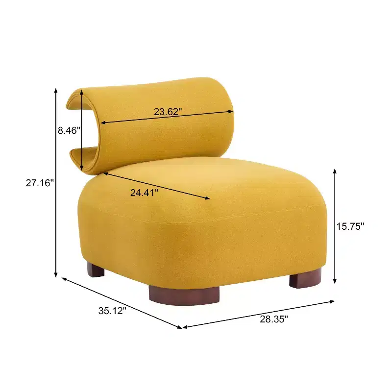 Christopher Knight Home Madison Modern Fabric Upholstered Armless Accent Chair with Sculpted Rolled Back