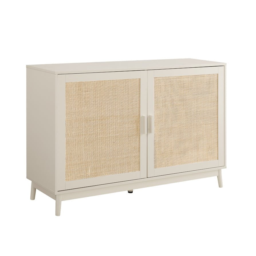 Classic Cream Painted Sideboard with Clean Lines for Living Room
