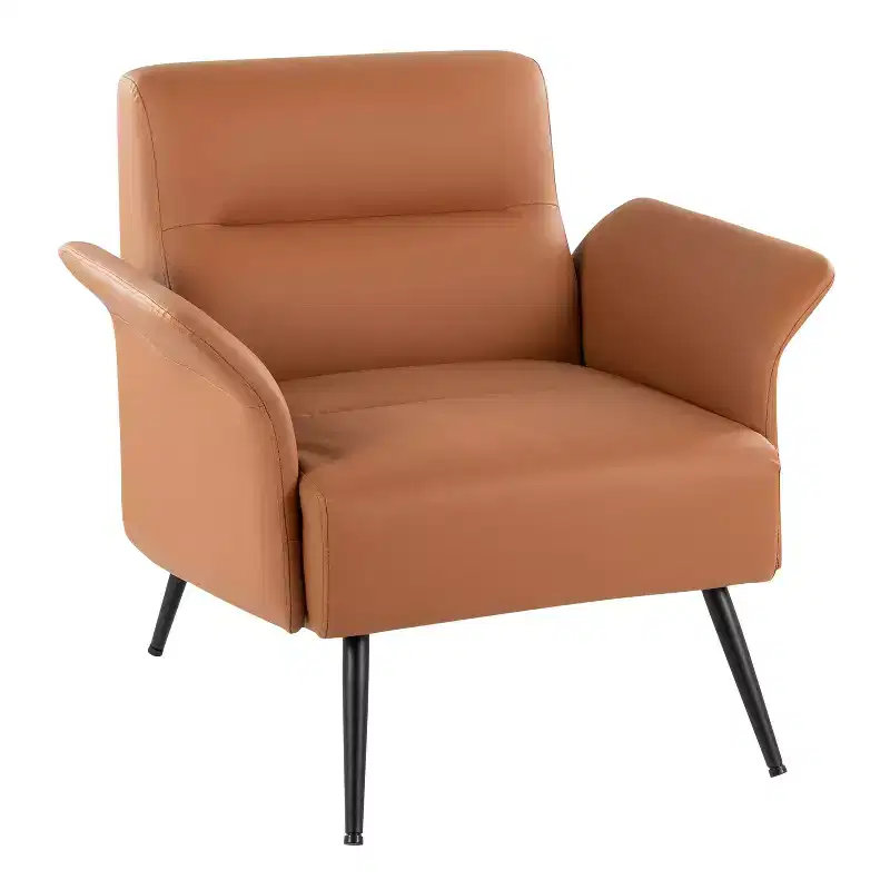 Accent Chair Black Metal/Camel