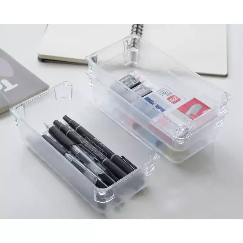 Basicwise Clear Plastic Set of 3 Drawer Organizers