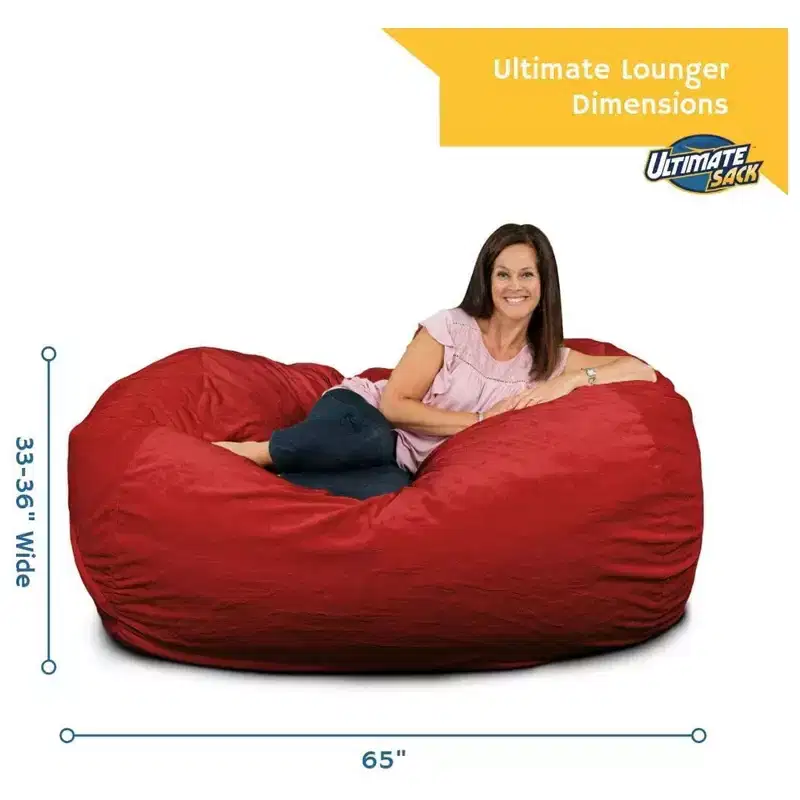Ultimate Sack Lounger Bean Bag Chair Oversized Indoor Comfy Loveseat, Brown Fur