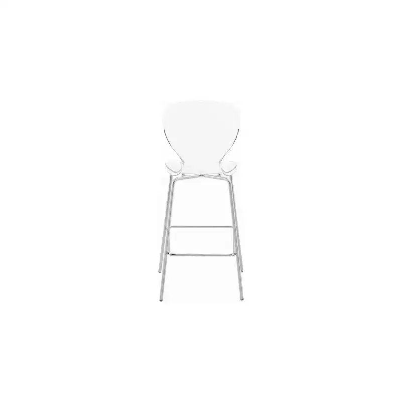 Meridian Furniture,Clarion Chrome Metal Stool, Set of 2
