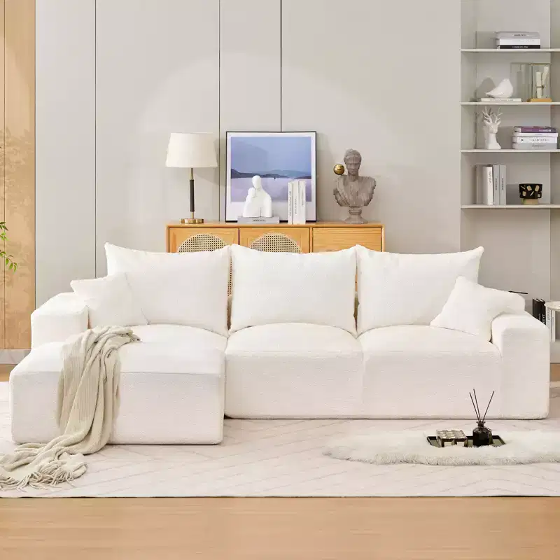 110'' Modular Sectional Sofa  L-Shaped Cloud Couch with Chaise, Deep Seat Chenille Sofa, No Assembly
