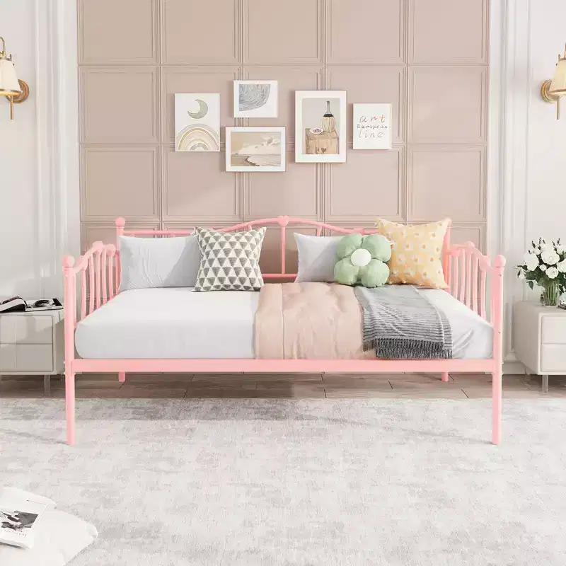 Metal Twin DayBed, Sofa Beds with Steel Slat Support and Headboard, Space-Saving, No Box Spring Needed, for Apartment,Living Room, Small Spaces