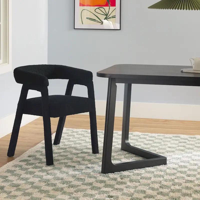 Solid Wood Dining Table w/ Full Fabric Chairs