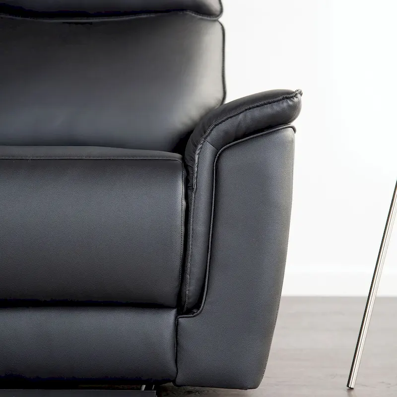 Furniture of America Marty Modern Leather Match Manual Recline Loveseat