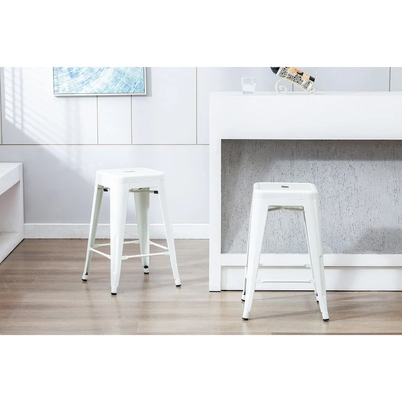 Carbon Loft Athos Indoor and Outdoor Metal Patio Counter Stool (Set of 4)