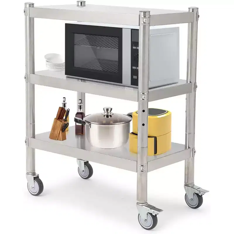 Stainless Steel Shelves, Storage Shelves, Adjustable Shelves, 330lbs per Tier Load Capacity, Kitchen&Garage&Office&Dining Room