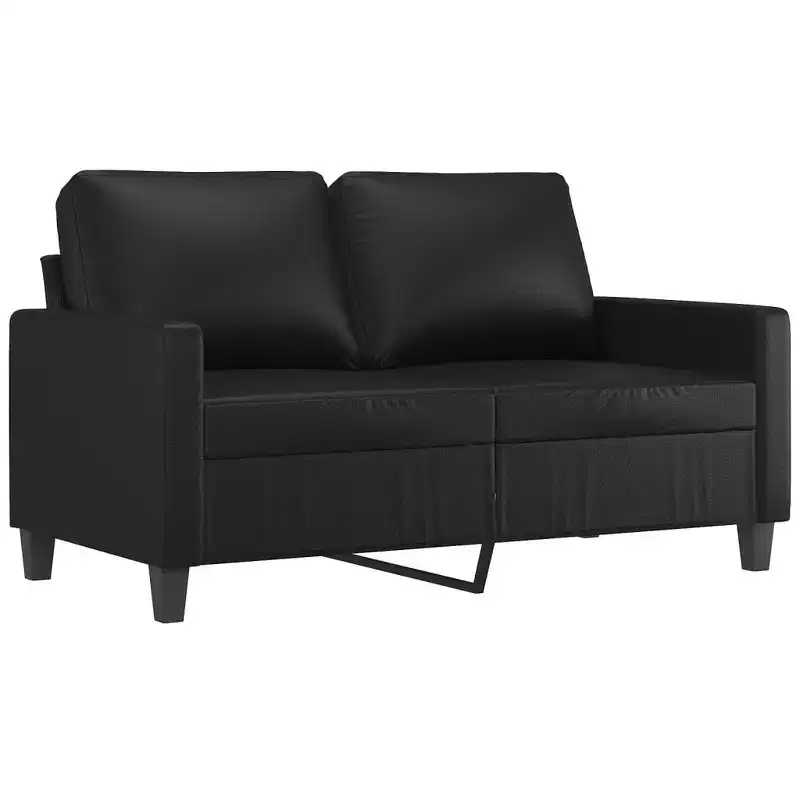 vidaXL Sofa Accent Upholstered Couch Furniture for Living Room Faux Leather - Black 47.2