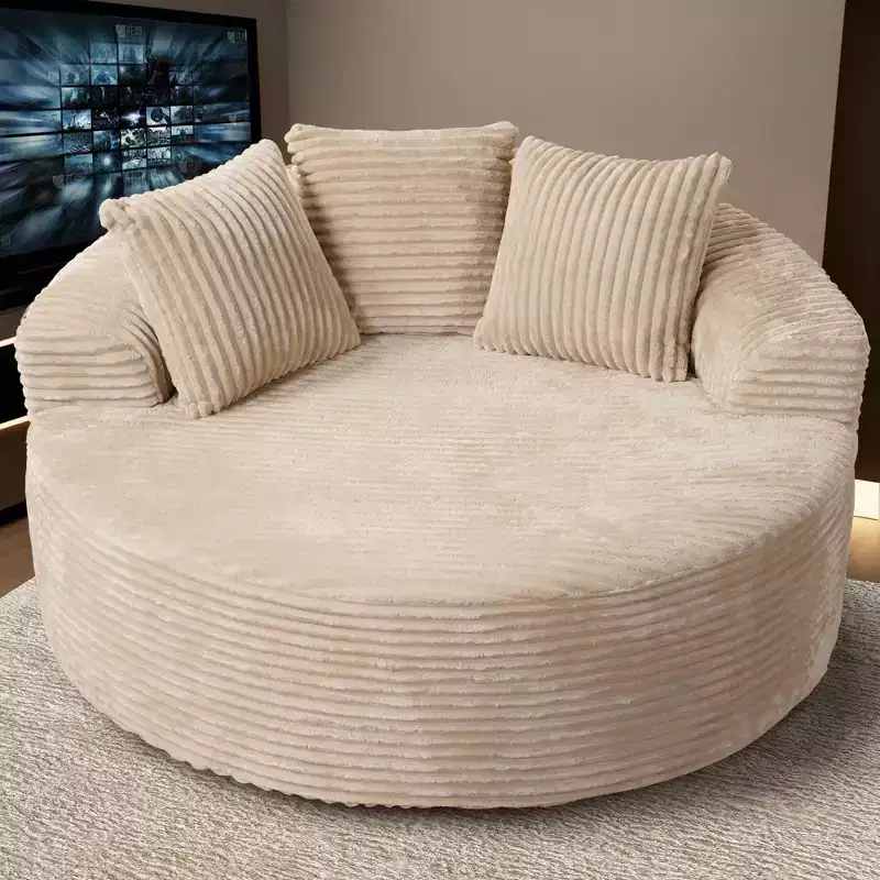 Plush Round Sofa for Living Room