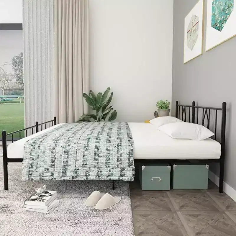 Increase The Size Of The Double Bed To A King - Size. It Is 14 Inches (about 35.6 Cm) High With A Metal Platform Bed Frame