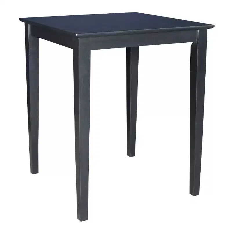 International Concepts Solid Wood Top Counter Height Table with Shaker Legs Black - International Concepts: Square, 36" High