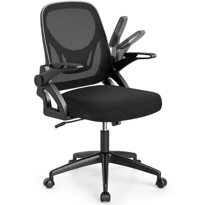 Ergonomic Mesh Office Chair with Lumbar Support, Flip-up Arms & Rolling Casters, 330 lbs