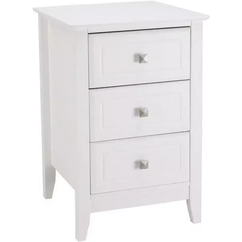 Bonnlo Upgraded White Night Stands for Bedrooms, Modern Nightstand with 3 Drawers.