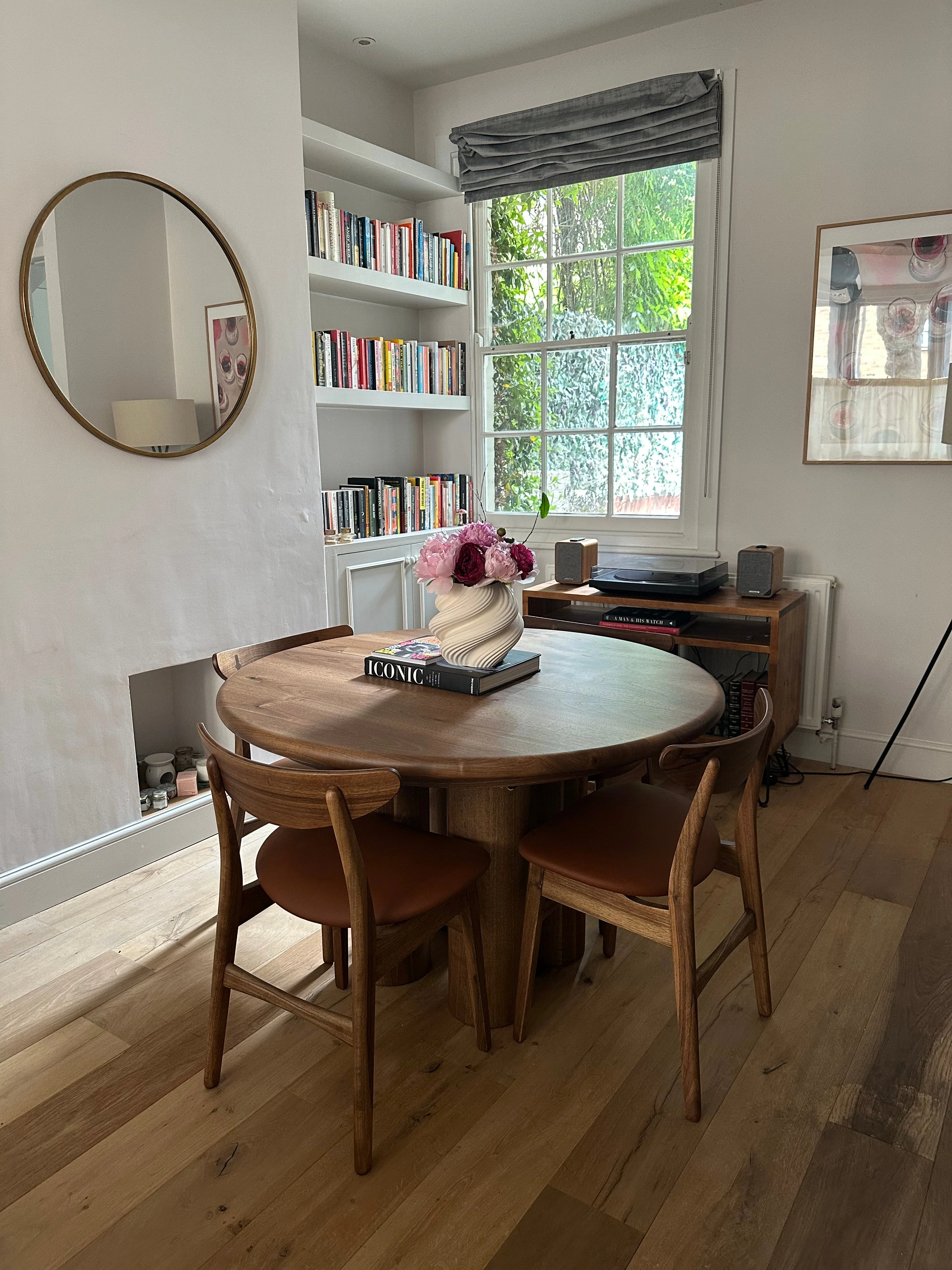 Round Dining Table in Chocolate Walnut - This luxurious round dining table - expertly handcrafted from premium solid European walnut