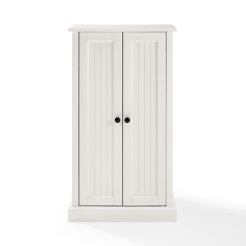Crosley Seaside Distressed White Accent Cabinet