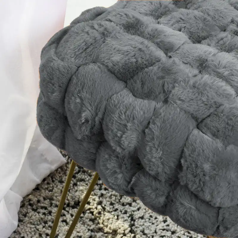 FoxFauxFur Pouf Stool