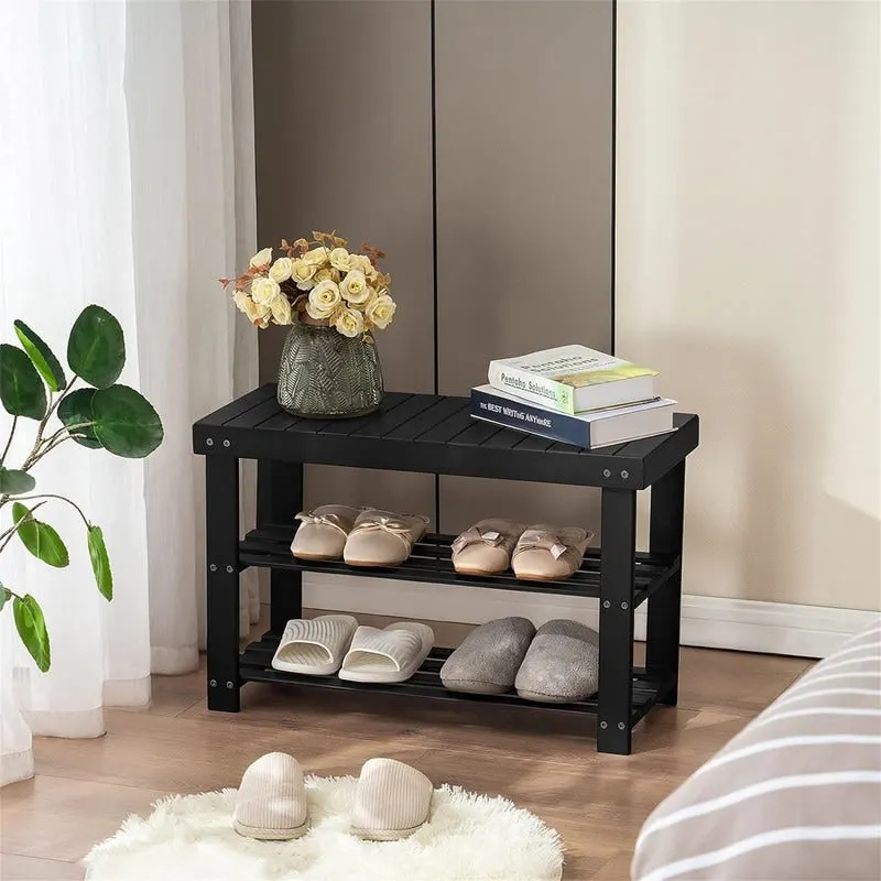 3-Tier Shoe Rack Bench - 11D x 27.6W x 17.7H