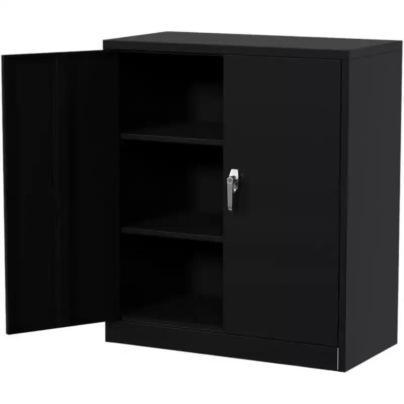 Metal Storage Cabinet with Lock, 35.4 High Garage Tool Cabinet with Adjustable Shelf & Handle, Tool Organizer