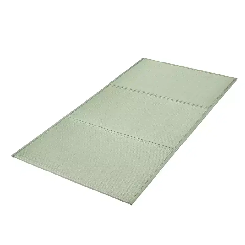 Japanese Tatami Mat, Full Size Foldable Japanese Tatami Mattress( Natural Rush Grass), Japanese Floor Mattress with Non-Slip Backing, Green