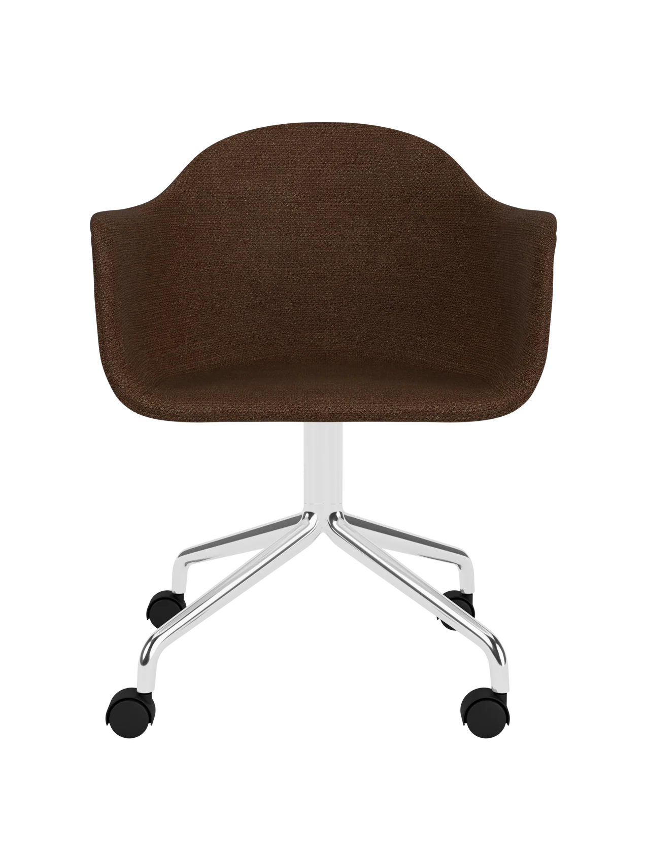 Swivel Dining Chair with Casters, Polished Aluminium Base ¨C 25mm Foam
