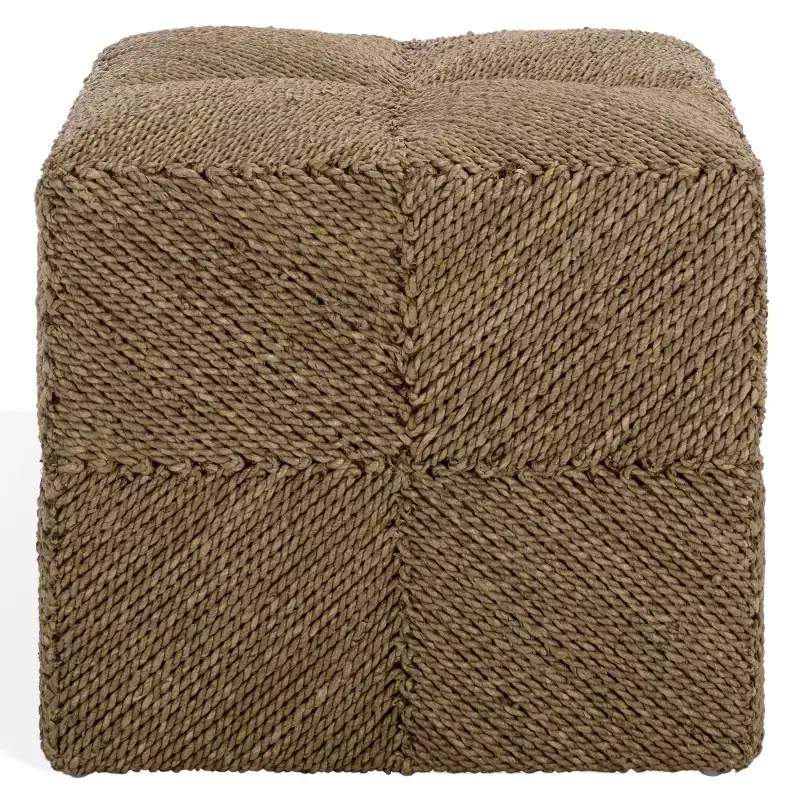 Malta Woven Seagrass Ottoman - CWK2028 - Natural - Safavieh Couture