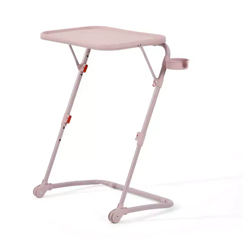 PP Adjustable Height Folding Desk with Wheels and Side Trays 19.29