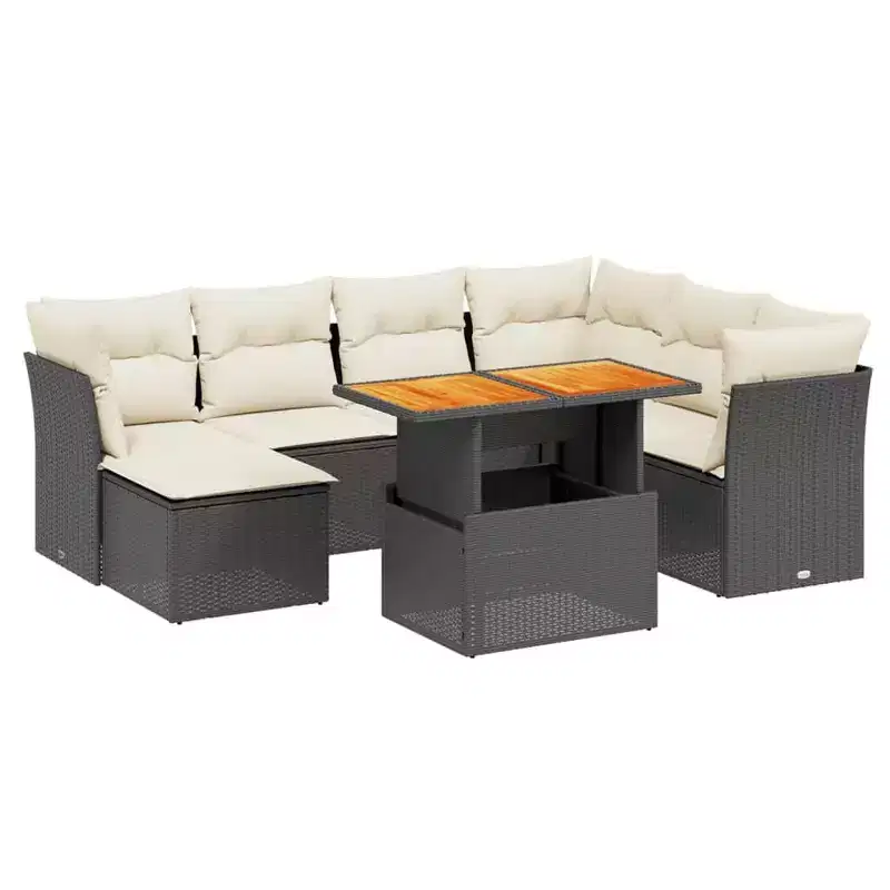 vidaXL Outdoor Sofa Set with Cushions - Flexible Modular Design