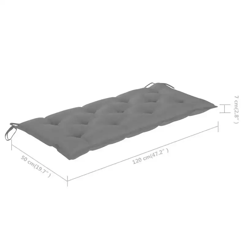 vidaXL Garden Bench Bamboo Bamboo frame and polyester cushion 46.5 in