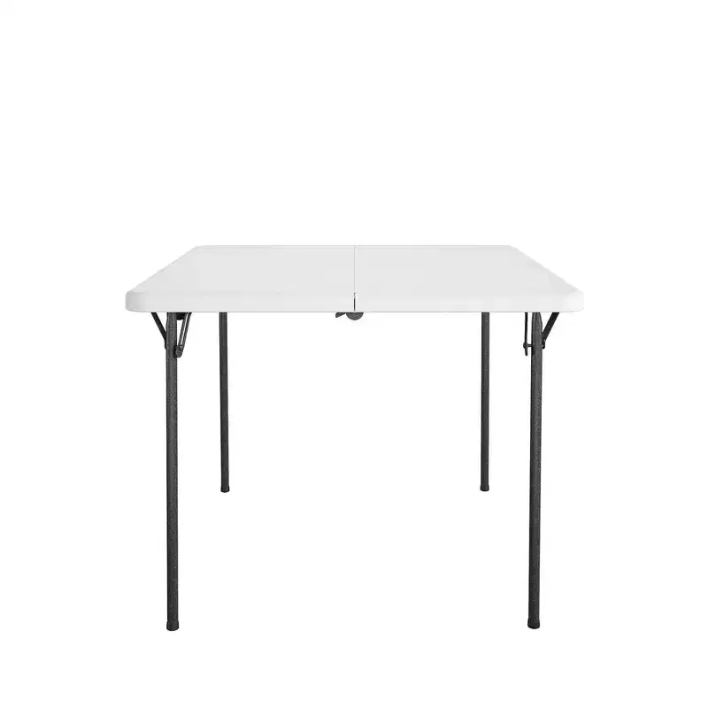 COSCO 36 Square Fold-in-Half Card Table with Handle, White