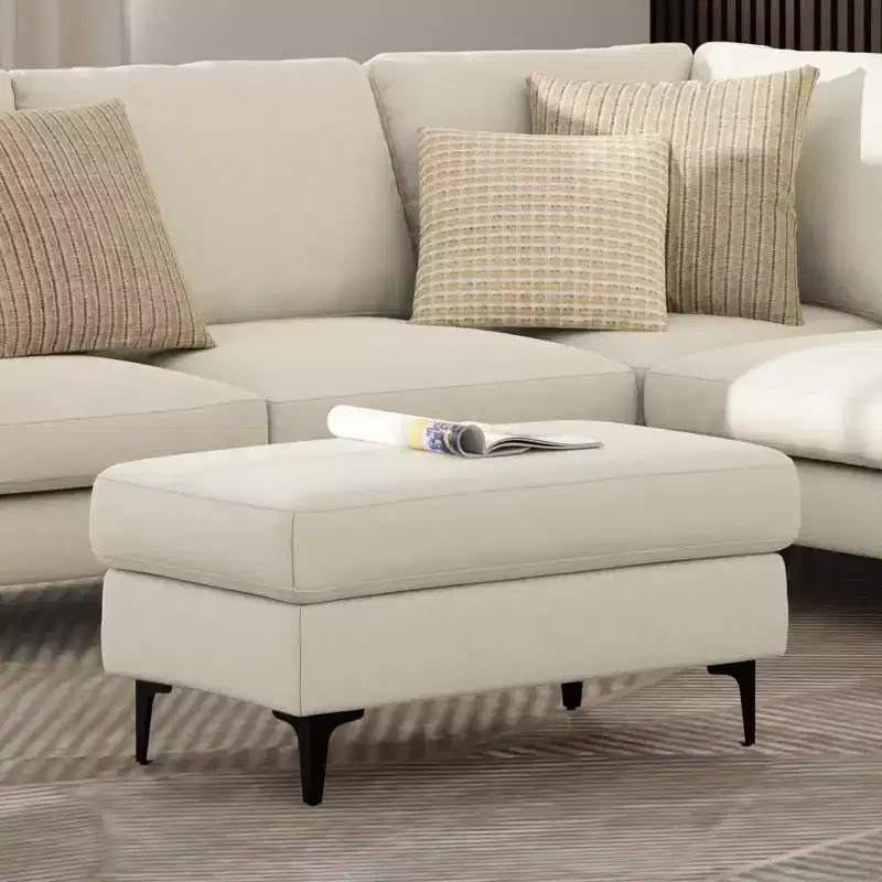 WyndenHall Lana Mid-Century Ottoman Performance Fabric