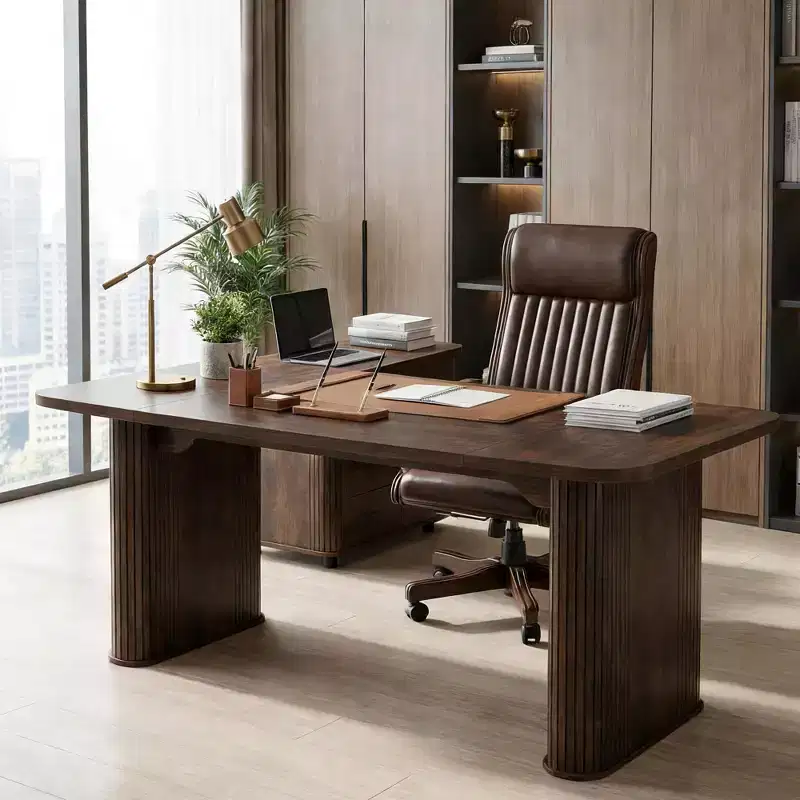 Dining Table for 6-8 People - 62 Modern Long Kitchen Table with Large Tabletop & Heavy Duty Pedestal Legs, Rectangular Dinner Table