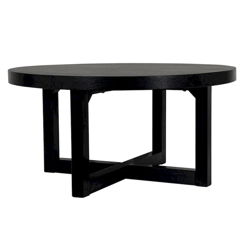36-Inch Round X-Base Wood Coffee Table