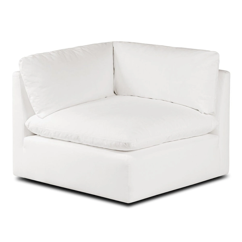 Poly and Bark 4-Seat Davos Modular L-Sectional in Cotton White