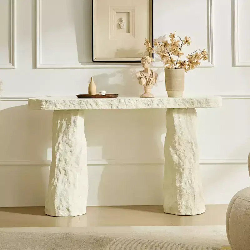 53.94 Modern Fiberglass Console Table with Irregular Legs