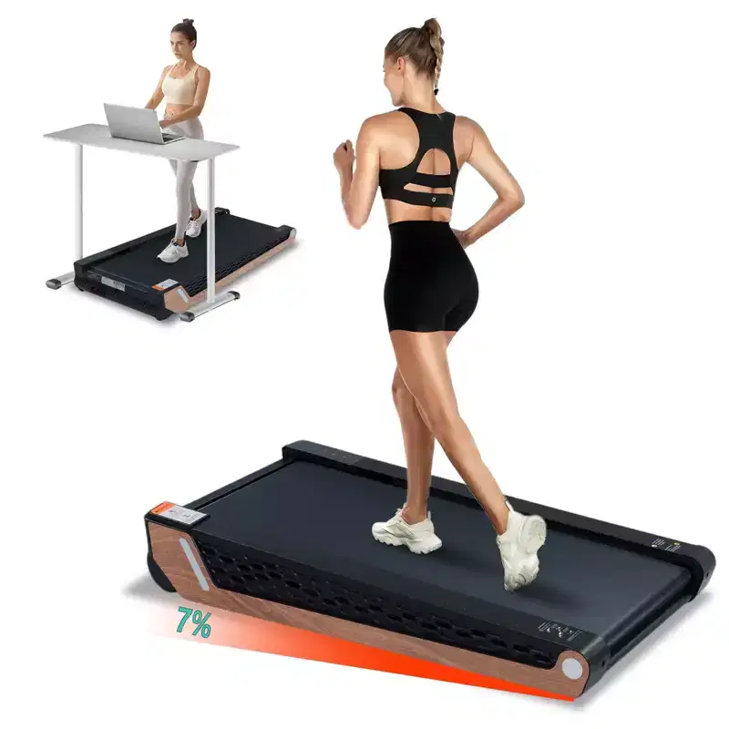 NAYSAYE Portable Incline Treadmill Incline Full Deck Design Shock Absorption for Home, Black and Gray, 38.9*21.3*6.9