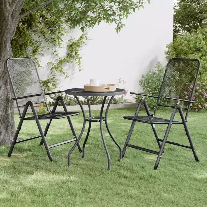 vidaXL Patio Table Expanded Metal Mesh Anthracite  23.6x28.3/ 31.5x28.3