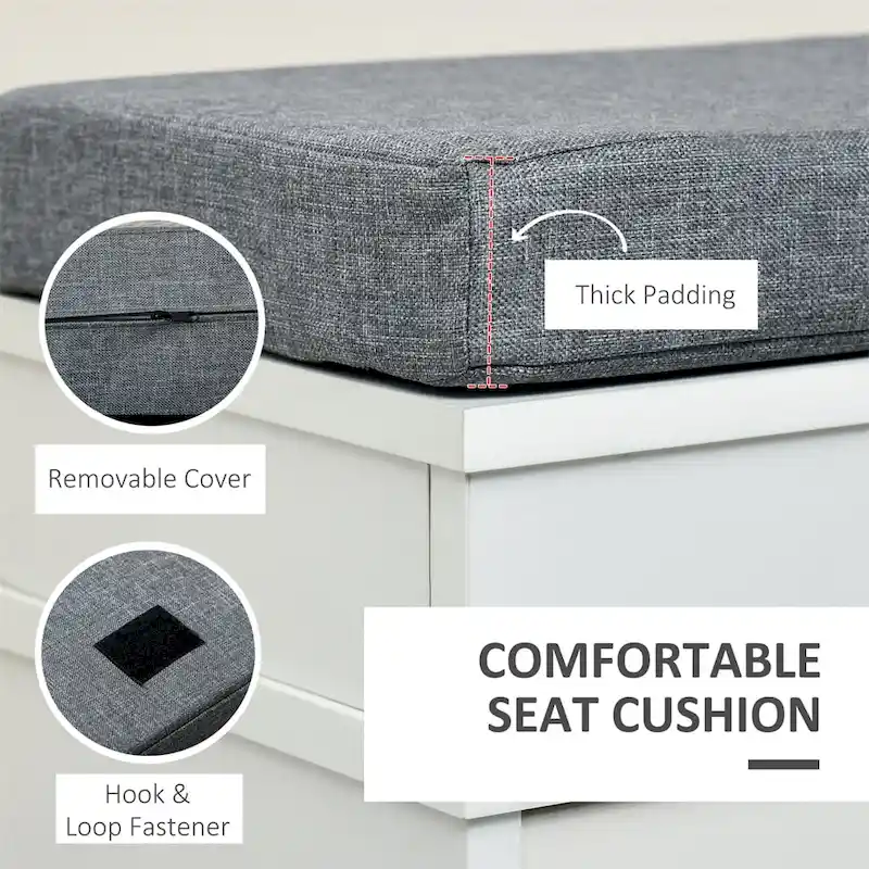 Modern Shoe Rack Bench with Drawers and Adjustable Shelf